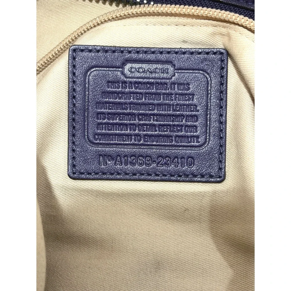 VINTAGE Coach Legacy Purple Zebra Canvas Zip Indie Sleaze Duffle Hobo Bag 23410